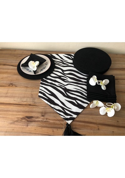 Sofra Sunum Seti Zebra Desenli Çok Renkli
