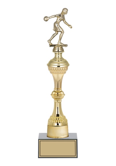 Odak Kupa - Figürlü Kupalar - Bowling Kadın Figürlü Kupalar Fg-031 C - 39 Cm Altın - Beyaz