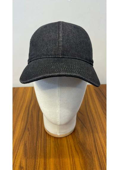 Jean Denim Kot Kumaş Vintage Unisex Cap Şapka Siyah