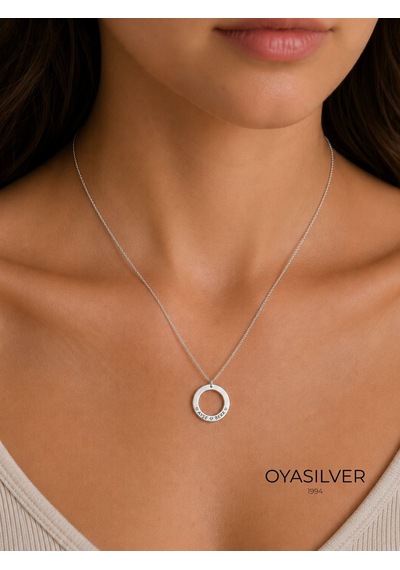 Oya Silver Kişiselleştirilebilir Gümüş Çember İsim Kolye Oyot371