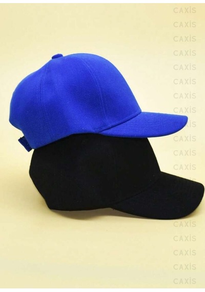 Caxis Spor Şapka Unisex 2 Adet Arkası Cırtlı Ayarlanabilir Siyah - Sax Mavi