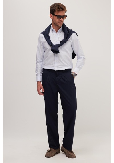 Tudors Erkek Regular Fit Klasik Kesim Normal Bel Geniş Paça Lacivert Pantolon-40340 Lacivert