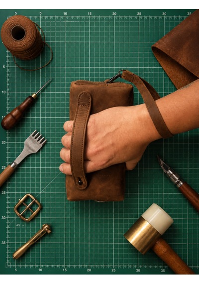 Vintage Leather Craft Hakiki Deri Erkek Çantası Acı Kahverengi