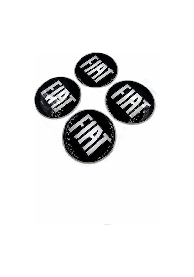 Fiat Tasarım Damla Sticker Siyah Fiat Jant Göbeği 5.5cm Uyumlu