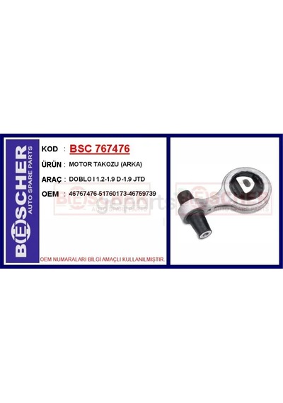 Motor Takozu Arka Fiat Doblo 1 1.2-1.9 D-1.9 Jtd