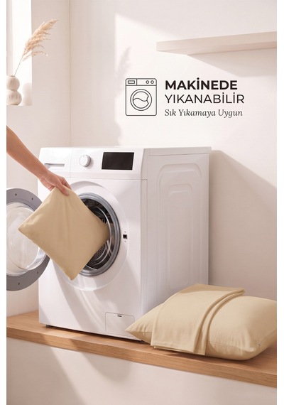 4'lü Kahverengi Fermuarlı Sıvı Geçirmez Yastık Alezi Yastık Koruy