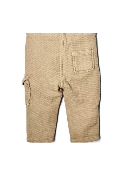 Nanica Kids Erkek Çocuk Beli Lastikli Dokulu Kargo Pantolon-15728 Kahverengi