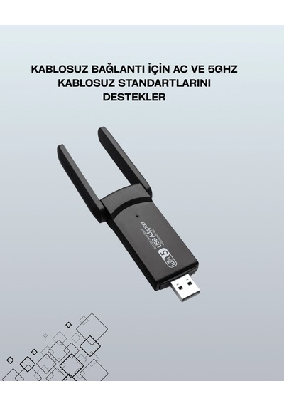 Yüksek Hızlı 1200 Mbps Çift Bant Usb Wifi Adaptör Güçlü Sinyal, Geniş Uyumluluk Najmaddin 42298767
