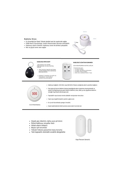 Tr Pet Uyumlu Akıllı Güvenlik Alarm Sistemi Ev Ve Iş Yeri Standart Set