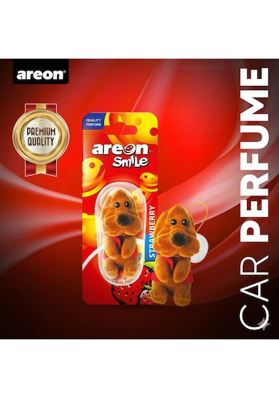 Smile Strawberry Oto Araç Kokusu Köpek Desenli Dekoratif 1 Adet
