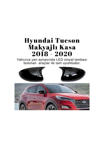 Hyundai Tucson Makyajlı Kasa Facelift 2018 2019 2020 Uyumlu Yarasa Batman Ayna Kapağı Seti Parlak Siyah
