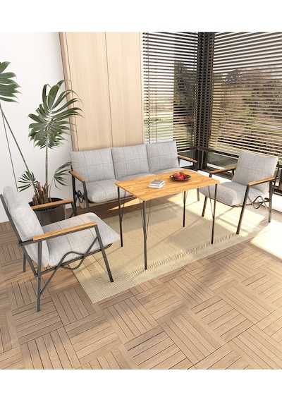 Doruk Home Balkon, Bahçe, Cafe, Metal Kanepe Koltuk Takımı , Bahçe Mobilyası, 50x90 Masalı - 311 Açık Gri Doruk Home Balkon, Bahçe, Cafe, Metal Kanepe Koltuk Takımı , Bahçe Mobilyası, 50x90 Masalı - 311 Açık Gri