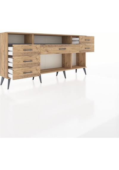 Arges Konsol 2 Raflı 6 Çekmeceli 176x30x83 Çam-antrasit/çam Antrasit/çam Arges Konsol 2 Raflı 6 Çekmeceli 176x30x83 Çam-antrasit/çam Antrasit/çam