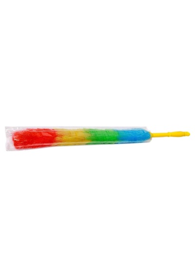 Toz Alma Fırçası - Renkli - Peluş Püsküllü - Pratik Sarı