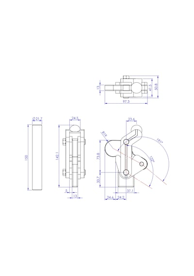 Goodhand Gh-70203 Ağır Hizmet Tipi Geçiş Kelepçesi 500 Kg Kapas