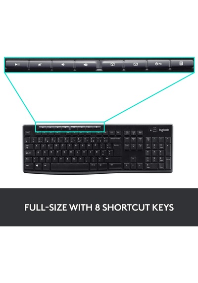 Mk270 Us Qwerty Combo Kablosuz Klavye Ve Fare Seti Siyah Diğer
