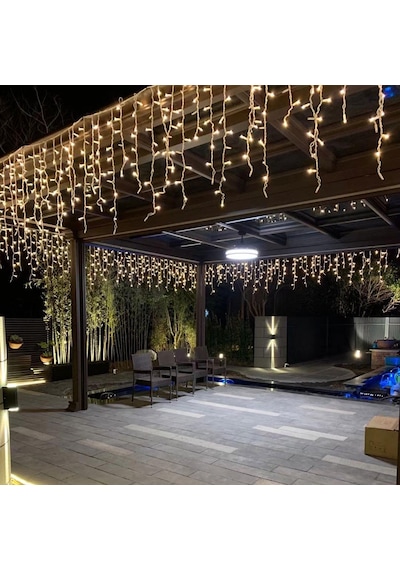 Saçak Led Perde Aydınlatma 2M Dış Mekan Gün Işığı Beyaz Flaş