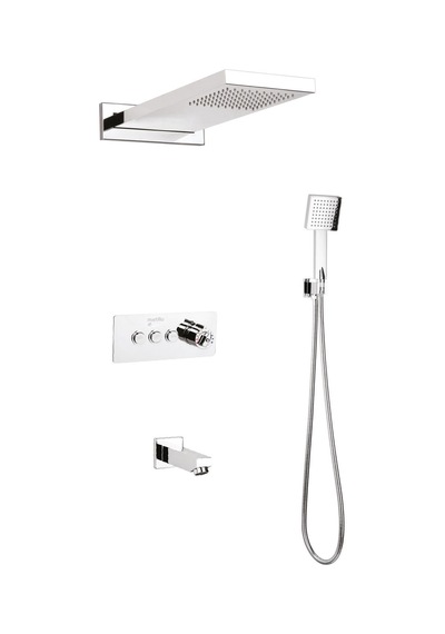 Mistillo Termostatik Ankastre Duş Seti 550x220 Mm Sus 304 Krom Panel Tepe Duşu Krom - Parlak