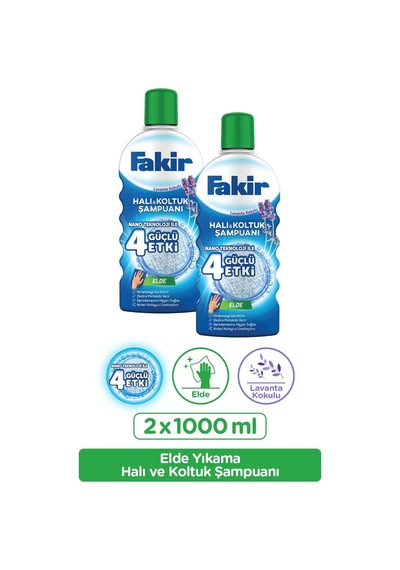 Fakir Nano Teknoloji İle Lavantalı Elde Yıkama Halı Ve Koltuk Şampuanı 2 x 1 L