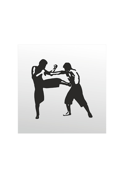 Folyo Sticker Dövüş 80cm Uzunluk Siyah