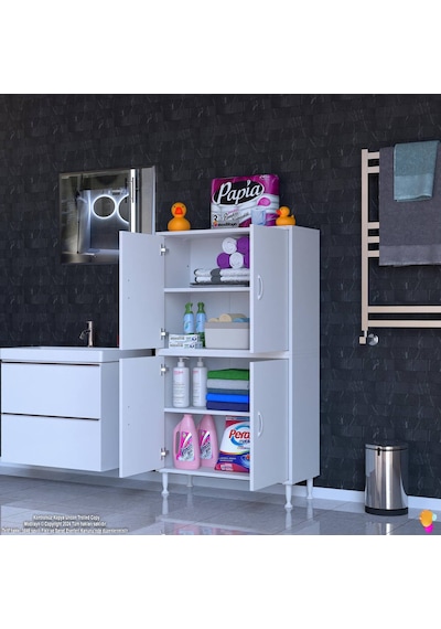 Eliusta Nuve Geniş Depolama Alanlı Dolap 70 Cm Banyo/mutfak Çok Fonksiyonlu 70x138x32,5 Cm Saklama Dolabı Beyaz Eliusta Nuve Geniş Depolama Alanlı Dolap 70 Cm Banyo/mutfak Çok Fonksiyonlu 70x138x32,5 Cm Saklama Dolabı Beyaz