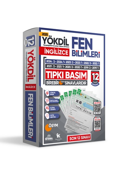 2026 YÖKDİL İngilizce FEN BİLİMLERİ ÖSYM Çıkmış Soru Tıpkı Basım Deneme Paketi 12li Türkiye Geneli