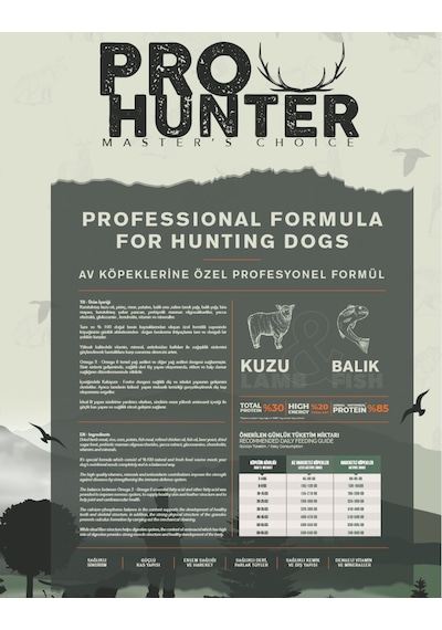 Pro Hunter Kuzu Etli Somonlu Av Köpeği Maması 15 KG