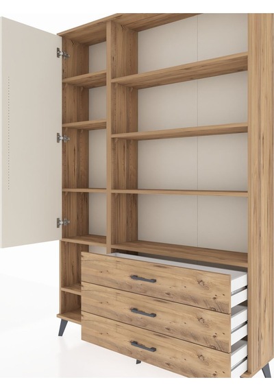 Arges Dolap 9 Raflı 3 Çekmeceli Tek Kapaklı 132x30x195 Çam-aytaşı/çam Aytası/atlas Çam Arges Dolap 9 Raflı 3 Çekmeceli Tek Kapaklı 132x30x195 Çam-aytaşı/çam Aytası/atlas Çam