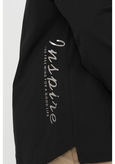 Maraton Sportswear Büyük Beden Kadın Kapşonlu Uzun Kol Basic Siyah Sweatshirt 21169-siyah