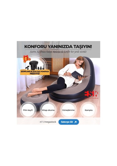 Kadifemsi Şişme Koltuk Ve Puf Seti, Gri Ve Siyah, Su Geçirmez Çok Renkli Kadifemsi Şişme Koltuk Ve Puf Seti, Gri Ve Siyah, Su Geçirmez Çok Renkli