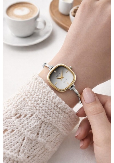 Essence Vintage Seri Küçük Kasa Çelik Kararma Renk Atma Yapmaz Kadın Kol Saat+bileklik Bd1222.270 Sarı