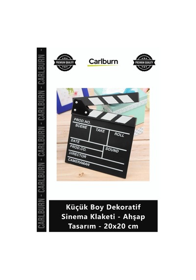 Özel Üretim Şık Film Hediye Masaüstü Küçük Boy Dekoratif Sinema Klaketi Ahşap Tasarım 20x20 Cm