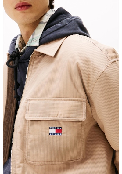 Tommy Hilfiger Tjm Padded Tech Cord Erkek Bej Overshirt-11281 Bej