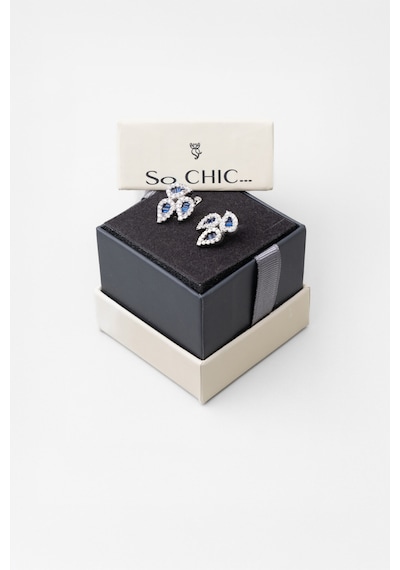So Chic Yakamoz Işığı 18 Ayar Beyaz Altın Kaplama Gümüş Küpe 12697390