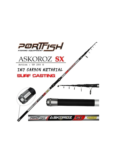 Portfish Askoroz Sx Surf Carbon Kamışı Up - 250 Gr 420 Cm