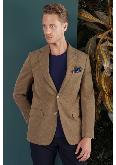 Efor C 653 Slim Fit Camel Spor Ceket CAMEL