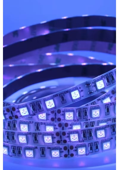 Ultraviyole 2835 Şerit Led 12v Uv Şerit Led Black Light 120 Ledli 5 Metre