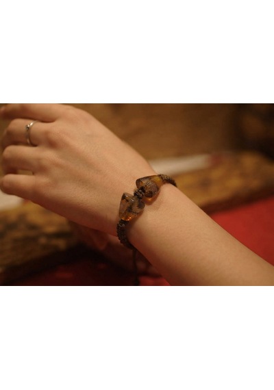 El Yapımı Akik Bileklik Agate 16-18 Cm 011 - Kahverengi
