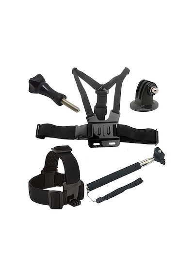 110cm Vidalı Monopod Kafa Bandı Göğüs Kemeri 5 Parça Aksesuar Set