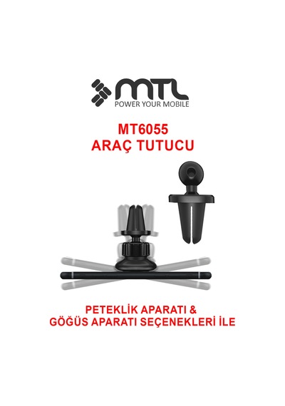 360 Dönebilen Çoklu Montaj Seçenekli Güçlü Manyetik Araç Telefon Tutucu Siyah
