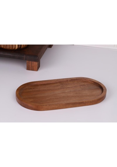 Atby Akasya Oval Sunumluk Ahşap