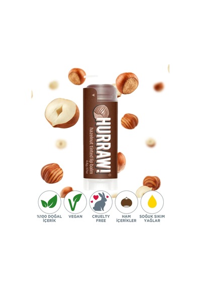 Hurraw Hazelnut Tinted Renkli Dudak Balmı Fındık 4.8 G