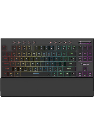 Rampage Beru Siyah 2.4g + Bt Wireless Red Swıtch Mekanik Gaming Oyuncu Klavye Slim Low Profile Rgb Tkl