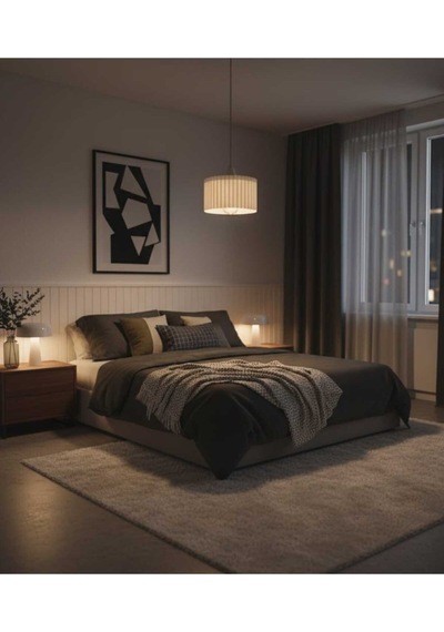 Lüks Beyaz Renk Modern Dekoratif Salon, Oturma Odası Ve Mutfak Sarkıt Avize Lamba Hediyedir. Beyaz