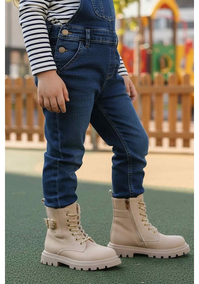 Cool Bej İçi Polarlı Kaymaz Kız Çocuk Bot Aleda F Bej