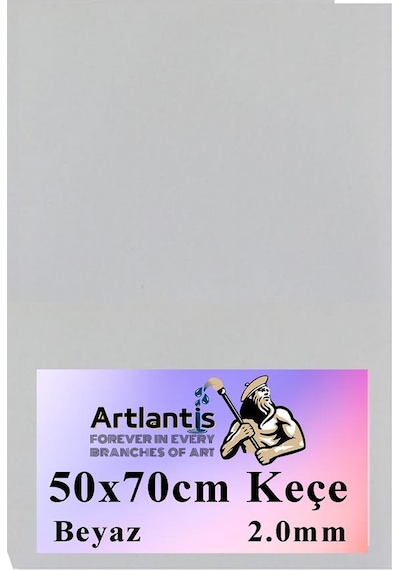 50x70 Cm Keçe 2.0 Mm 1 Adet Renkli Hobi Keçesi Elişi Keçesi Anasınıfı Kreş Okul Öncesi Beyaz