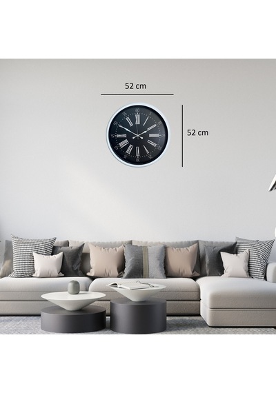 Beyaz Elegant Tasarım 52 Cm Metal Duvar Saati