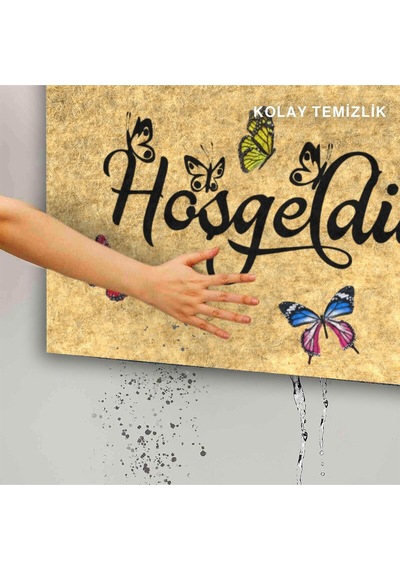 Dekoratif Kapı Önü Paspası - Kaymaz Taban 177 Çok Renkli