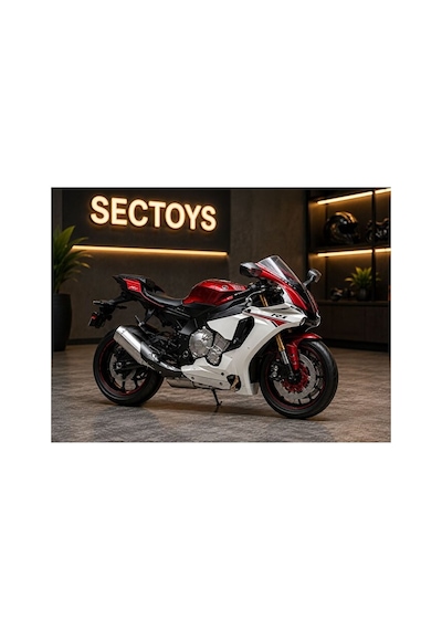 1:12 Ölçek Yamaha Yzf-r1 Diecast Model Motosiklet Kutulu Lisanslı Yamaha Yzf-r1 Beyaz-kırmızı