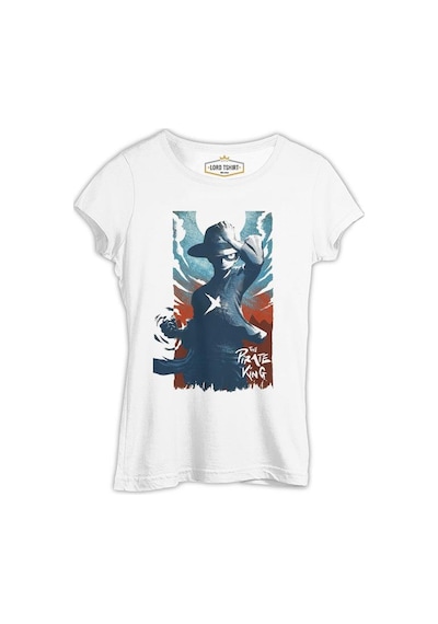 One Piece - The Pirate King Beyaz Kadın Tshirt 001